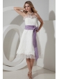 Elegant A-line / Princess Strapless Short Wedding Dress Tea-length Lace Bow