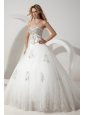 The Super Hot Wedding Dress Ball Gown Sweetheart Beading Court Train Organza