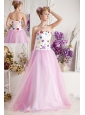Baby Pink  Prom Dress A-line Sweetheart Floor-length Colorful Appliques