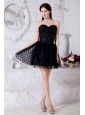 Black A-line / Princess Sweetheart Short Prom / Homecoming Dress Special Fabric Beading Mini-length