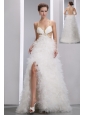 Sexy White A-line Spaghetti Straps Beading Prom Dress Floor-length Organza