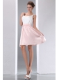 Sweet White and Baby Pink A-line Scoop Junior Prom Dress Mini-length Taffeta