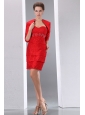 Beautiful Red Column Sweetheart Beading  Mother Of The Bride Dress Mini-length Taffeta