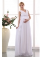 Beautiful Empire V-neck Maternity Wedding Dress Chiffon Hand Made Flowers Floor-length