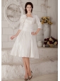 Customize A-line / Princess Short Wedding Dress Strapless Satin Ruch  Knee-length
