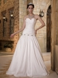 Low Cost A-line Sweetheart Wedding Dress Floor-length Taffeta Beading