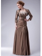 Perfect Brown Empire Strapless Mother Of The Bride Dress Taffeta Appliques Floor-length