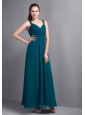 Affordable Turquoise V-neck  Ankle-length Bridesmaid Dress Chiffon