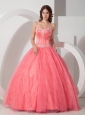 Beautiful Quinceanera Dress Floor-length Satin and Organza Appliques with Beading