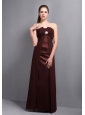 Elegant Burgundy Strapless Bridesmaid Dress with Beading