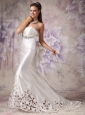 Custom Made Wedding Dress Mermaid Sweetheart  Elastic Woven Satin Beading Court Train
