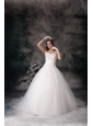 Custom Made Sweetheart Ball Gown Wedding Dress Tulle Appliques Court Train