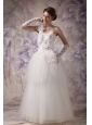 Elegant A-line One Shoulder Wedding Dress Organza Beading Floor-length