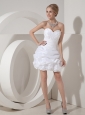 Elegant Column Sweetheart Short Wedding Dress Taffeta Ruch Mini-length