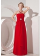 Cheap Wine Red Strapless Column Prom Dress