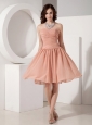 Customize Simple Empire Sweetheart Chiffon Ruched Evening Dress Knee-length