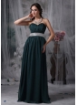 Exquisite Dark Green Prom / Evening Dress Empire Sweetheart Chiffon Belt Brush Train