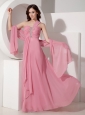 Exquisite Peach Pink Prom Dress One Shoulder
