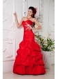 Beautiful Red Mermaid Sweetheart Prom / Evening Dress Taffeta Appliques Floor-length
