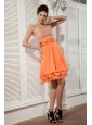 Lovely Orange Empire Sweetheart Prom / Homecoming Dress Chiffon Beading Mini-length