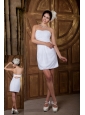 Pretty Column Strapless Prom / Homecoming Dress Mini-length Chiffon Ruch