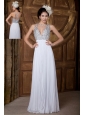 Classical Empire V-neck Prom Dress Chiffon Beading Floor-length