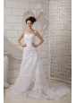 Exquisite A-line Sweetheart Wedding Dress Organza Appliques Court Train
