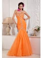 Fashionable Orange Prom Dress Mermaid Sweetheart Organza Beading Floor-length,Stunning and dramatic! The fitted bodice has a modefied sweetheart and  bust with shining beading to stream to the hip formed a three-way intersection, which creats a unique effect. The drapped pleated organza fabric hug hips to outline your well-tone body. The bottom of the mermaid features besieged fabric forming a inverted bouquet to beautify the dress.  A hidden zipper makes for easy off and on and secures the dress in place.

Silhouette: Mermaid
Neckline: Sweetheart
Waist: Fitted
Hemline/Train: Floor-length
Sleeve Length: Sleeveless
Embellishment: Beading
Back Detail: Zipper-up
Fully Lined: Yes
Built-In Bra: Yes
Fabric: Organza
Shown Color: Orange(Color & Style representation may vary by monitor.)
Occasion: Prom, Party, Formal Evening
Season: Spring, Summer, Fall