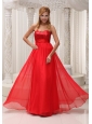 Sequined Up Bodice Sweetheart Neckline Red Chiffon and Floor-length Prom / Evening Dress For 2013
