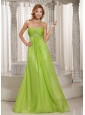 Spring Green Sweetheart Beading and Ruch Popular Prom Dress Party Style