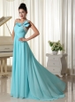 Beaded Decorate One Shoulder With Ruched Bodice Inexpensive Prom Dress