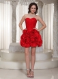 Cheap Flower Decorate Prom Dress For Cocktail With Sweetheart Mini-length