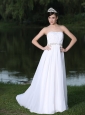 Clearence For Beach Wedding Dress With Strapless Sweep Chiffon In Florida