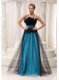 Feather and Beaded Decorate Bust Tulle and Taffeta Prom / Pageant Dress For 2013 Strapless and Floor-length
