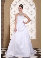 White Elegant Wedding Dress For 2013 Sequined Decorate Bust in Satin With Court Train