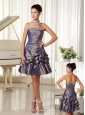Dark Purple Strapless With Bust Beading Modest Short Homecoming Dress In Florida