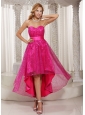 Hot Pink Paillette Over Skirt High-low Sweetheart 2013 Evening Dress