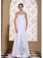 Laced Decorate Bust White Chiffon Wedding Dress For 2013 Brush Train and Lace-up