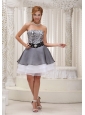 Beaded Decorate Waist Leopard and Organza Strapless Prom / Homecoming Dress For Formal Evening