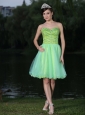 Sweetheart Neckline Beaded Decorate Bodice Green  2013 Prom / Cocktail Dress