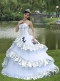 Ball Gown 2013 Quinceanera Dress For Military Ball Appliques On Taffeta Organza Strapless