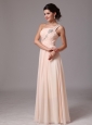 Beaded Decorate Shoulder Champagne Empire Hottest Prom Gowns With One Shoulder In Gulf Shores Alabama