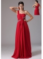 Stylish Red One Shoulder Beading and Ruch 2013 Prom Dress In Naugatuck Connecticut