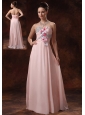 Baby Pink Beaded Decorate Sweetheart and Hand Made Flowers Prom Dress For Prom Party In Covington Georgia