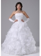 Ball Gown Wedding Dress With Ruffles and Strapless Floor-length In Carmichael California City