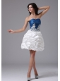 Blue and White With Appliques and Pick-ups For Short Prom Dress In Alameda California