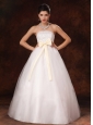 Champagne Bowknot A-Line Stylish Maternity Wedding Dress For 2013 Custom Made In Alaska