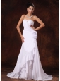 Chiffon Beading Brush / Sweep A-Line Sweetheart Wedding Dress