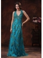 Halter Turquoise Brush Train Prom Dress With Appliques Decorate In Auburn Alabama