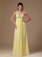 Light Yellow Straps Empire Beaded Chiffon Hottest Plus Size Prom Dress In Albertville Alabama